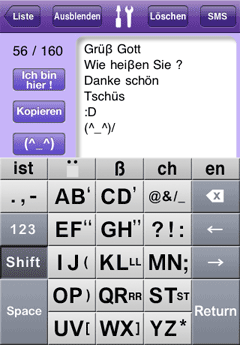 1Hand SMS German Keyboard ScreenShot