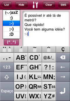 1Hand SMS Portuguese Face Mark