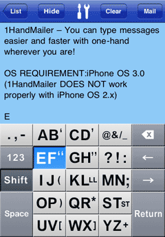 1Hand Mailer Screenshot