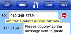 1Hand SMS To Field