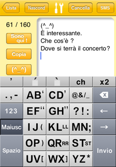 1Hand SMS Italian Keyboard ScreenShot