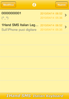 1Hand SMS Italian list
