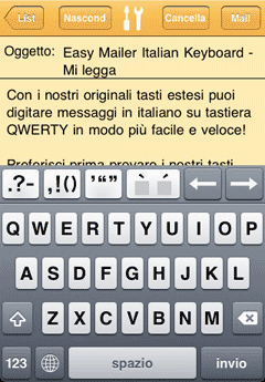 Easy Mailer Italian Keyboard